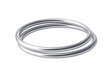 Naklejka premium Silver intertwined bangle bracelet on white background, cut out