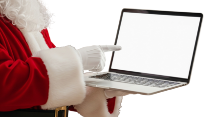 santa claus with laptop