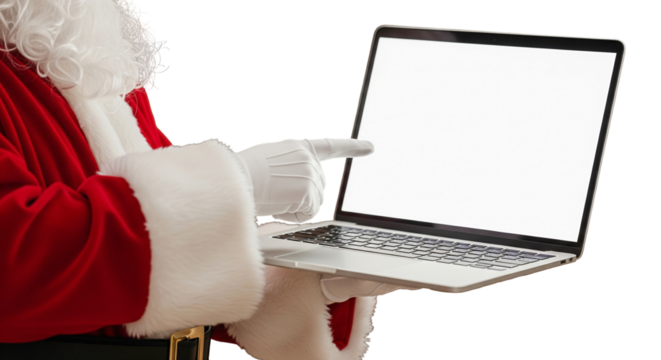 santa claus with laptop - Powered by Adobe