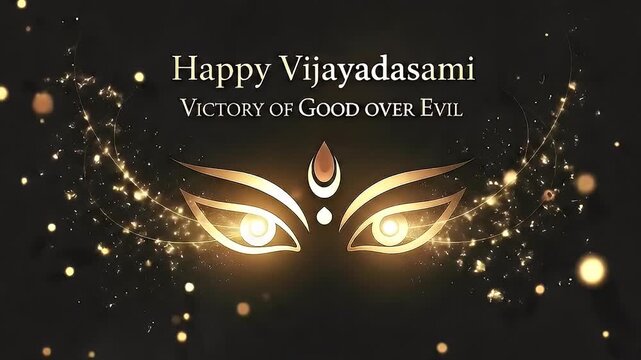 Happy Vijayadasami video with minimalistic elements and composition