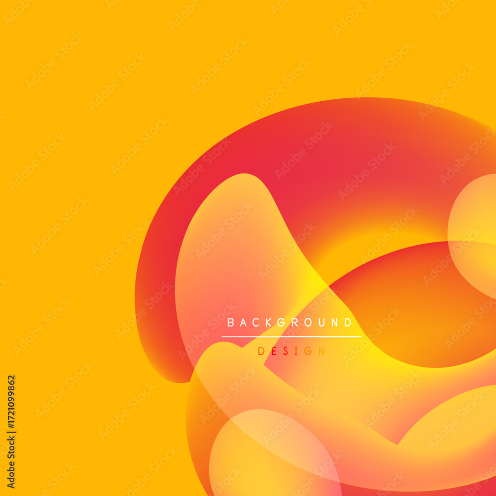 Aufkleber abstract vibrant design. overlapping shapes create warm color gradients. yellow background complemen