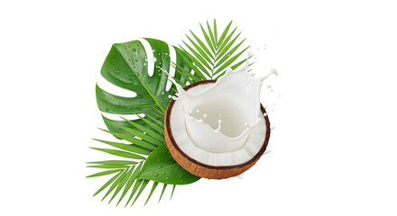 coconut on a white background