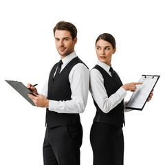 Business Team Working with Clipboards