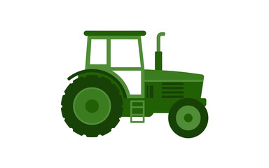 Obraz premium Green Tractor Illustration on White Background Representing Agriculture and Farming Equipment for Rural Concepts