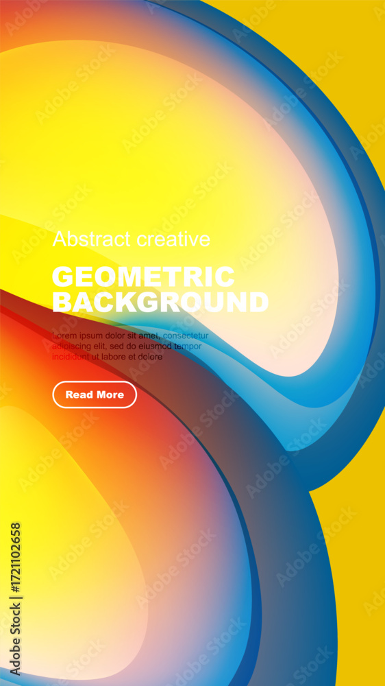 Poster vibrant abstract geometric background. overlapping colorful shapes create dynamic visual effect. tex