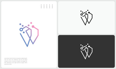 Digital Dentist Logo – Modern Abstract Tooth Vector