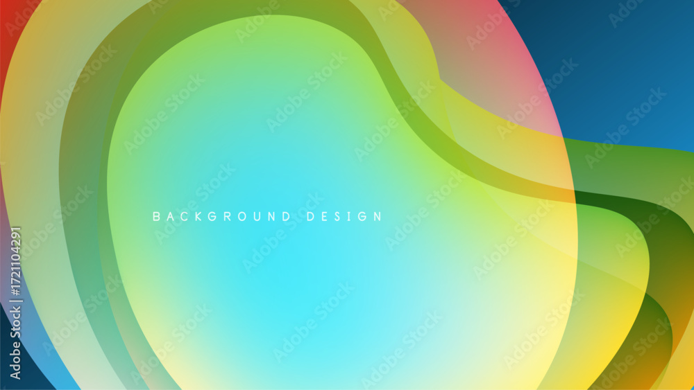 Aufkleber abstract fluid shapes, vibrant colors blend. modern design, smooth gradients create dynamic visual e