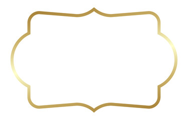 Elegant Gold Frame on White Background.