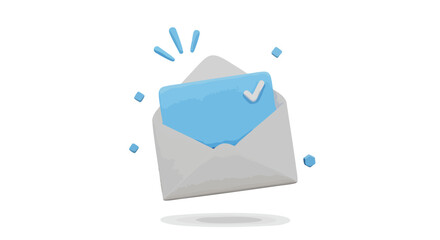 Exciting email confirmation with a checkmark signifies successful message delivery and important communication updates