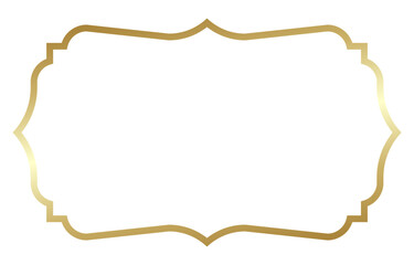 Elegant Golden Frame on White Background.