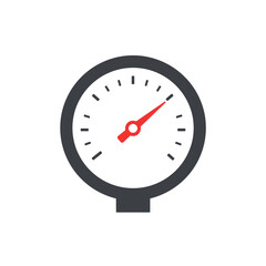 Pressure Gauge Meter Icon Showing Measurement on a White Background, Representing Industrial Precise Instrumentation and Essential Control Panel Display