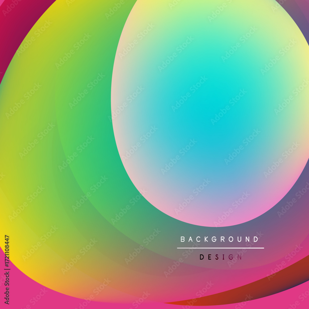 Poster vibrant gradient circles overlap creating colorful abstract background. smooth transitions between h