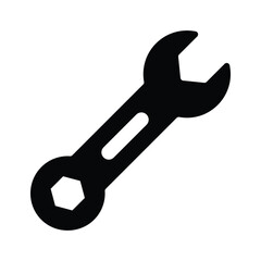 Here is modern style line icon of wrench isolated on white background
