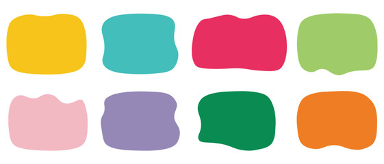 Collection of colorful, irregular shapes representing various hues.