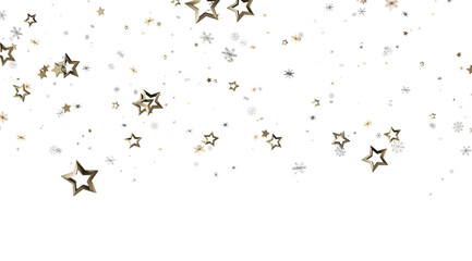 Festive winter background with gold stars and snowflakes. Perfect for holiday cards, banners, and more.
