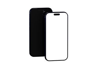 High-quality image of a sleek black smartphone mockup. Perfect for app presentations or website designs. Blank screen for easy custom