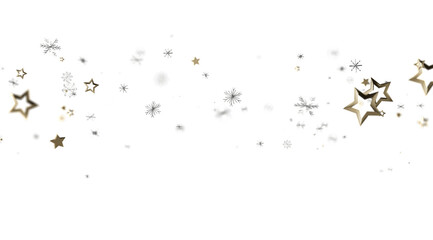 Festive winter background with gold stars and snowflakes. Perfect for holidays, celebrations, and winter themes.