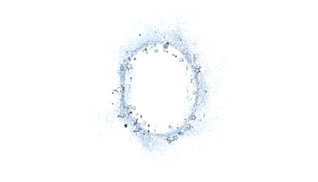 Sparkling blue glitter stars form a beautiful frame, perfect for invitations, cards, and festive designs. Add your text or image!