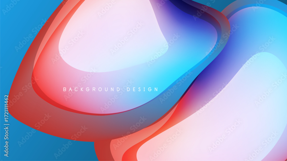 Poster abstract fluid shapes, vibrant colors blend. modern design, smooth gradients create dynamic composit
