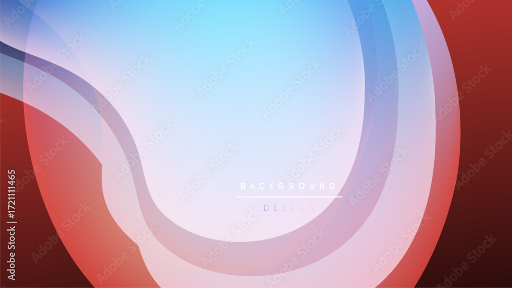 Poster abstract gradients form flowing curves. colors transition from red to blue, creating dynamic visual 