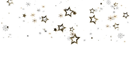 Beautiful winter background with gold stars and snowflakes. Perfect for holidays.