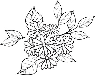 coloring pages, color page, flower, vector, floral, nature, leaf, plant, illustration, spring, art, design, drawing, flowers, decoration, summer, blossom, pattern, bouquet, garden, beauty, branch, pet