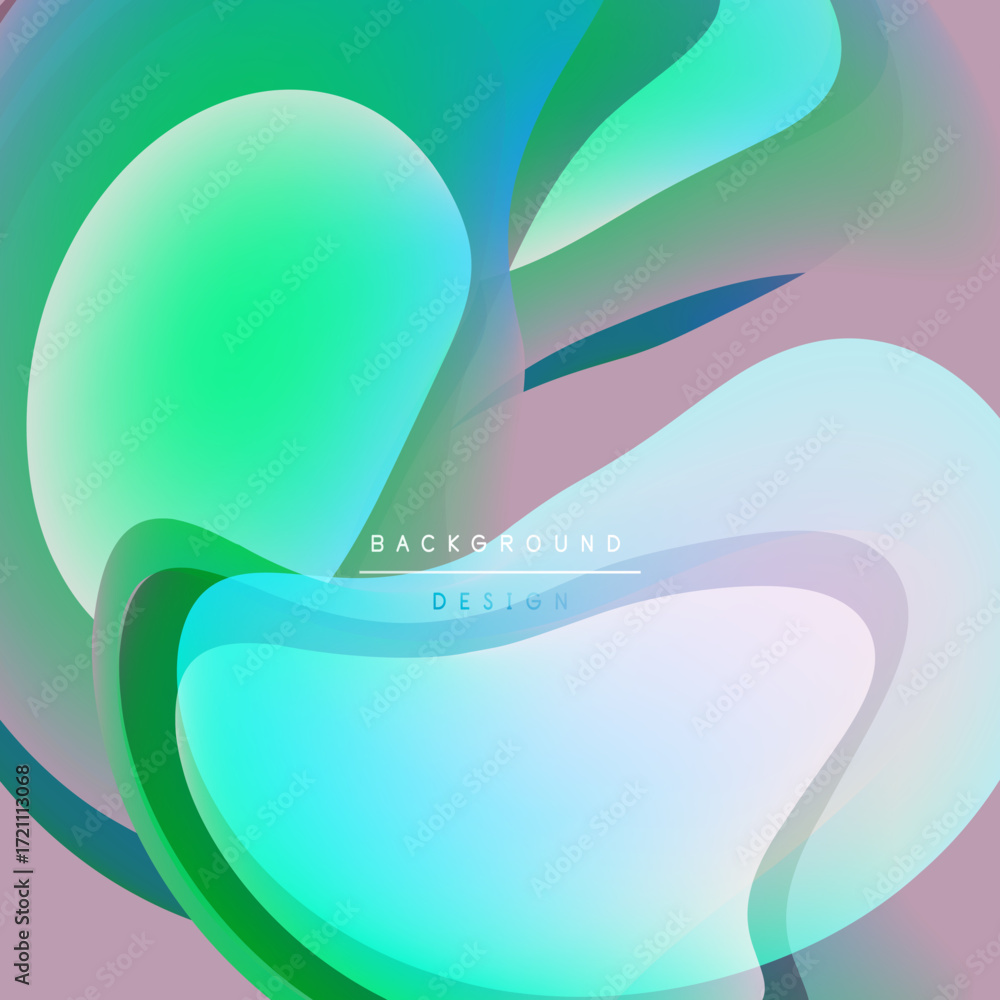 Poster abstract fluid shapes blend, creating vibrant gradients. soft colors overlap, forming dynamic backgr