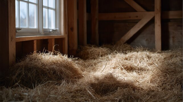 Sunlight dances on rustic hay stacks, evoking rural serenity, Hjrundfjord stabbur traditions, whispering secrets of harvest lore