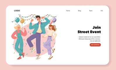 Joyful Street Dance Celebration Vector Illustration