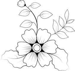 coloring pages, color page, flower, vector, floral, nature, leaf, plant, illustration, spring, art, design, drawing, flowers, decoration, summer, blossom, pattern, bouquet, garden, beauty, branch, pet