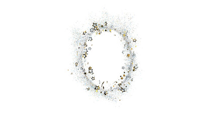 Beautiful gold and silver star glitter frame, perfect for holiday cards, invitations, and more!