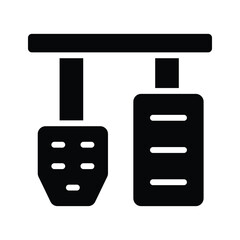 Vehicle pedal symbols for clutch, brake, and acceleration functions.