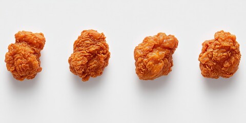 Crispy Southern Style Golden Fried Chicken Pieces, Deliciously Seasoned Appetizing Treat
