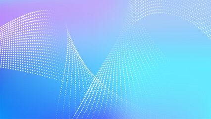 Futuristic abstract background with white dot waves for creative graphic design. Vector illustration.