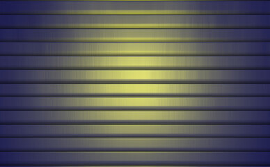 Fototapeta premium Abstract striped background with a soft glowing yellow gradient in the center, blending into deep blue and gray tones. The horizontal lines create a futuristic, minimalistic pattern that feels modern 