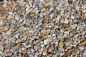 texture of gravel stones on ground background
