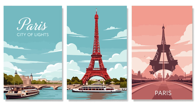 Explore stylish Paris art featuring the Eiffel Tower, Seine River, and vibrant cityscapes, perfect for travel inspiration and modern decor with a vintage touch