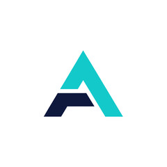 Abstract Geometric Letter A Logo Vector in Turquoise and Navy