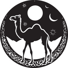 Arabian Camel Silhouette Vector Bundle | Desert Camel Moon Mandala SVG PNG EPS JPG Clipart