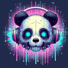 Cyberpunk Skull Panda