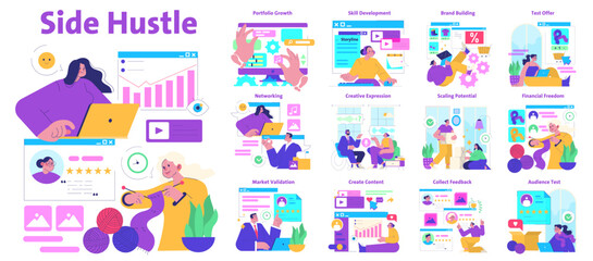 Side Hustle Opportunities and Financial Growth Illustration