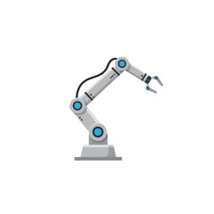 Advanced industrial robotic arm vector illustration for modern factory automation and smart manufacturing technology concept design