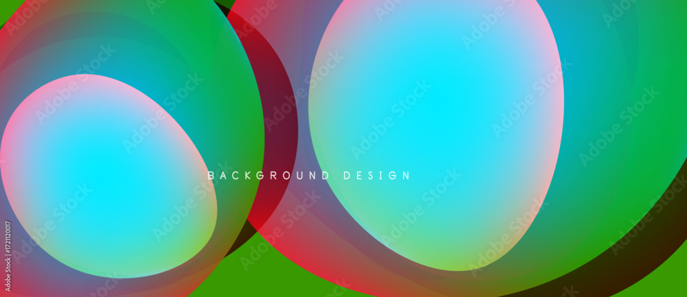 Poster abstract vibrant circles overlap, creating colorful gradients. modern design elements suggest dynami