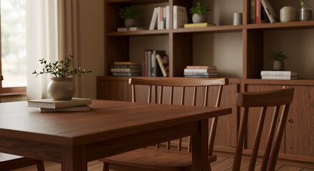 Wooden dining area interior