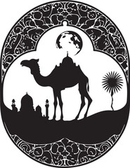 Arabian Camel Silhouette Vector Bundle | Desert Camel Moon Mandala SVG PNG EPS JPG Clipart