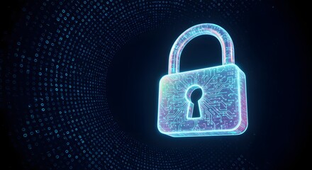 Digital Lock Icon Protecting Data with Technology and Security Measures