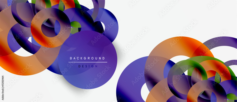 Aufkleber abstract colorful shapes overlap, creating dynamic visual effect. modern design features gradients, 