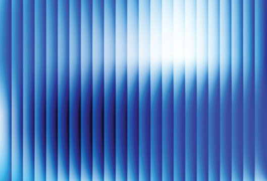 Ribbed abstract glass texture with vertical blue gradient lines, futuristic luminous background with elegant geometric symmetry, bold dynamic modern design pattern, digital vector illustration