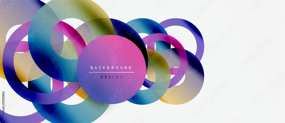 Aufkleber abstract colorful circles overlap, creating dynamic visual effect. modern design elements suggest in