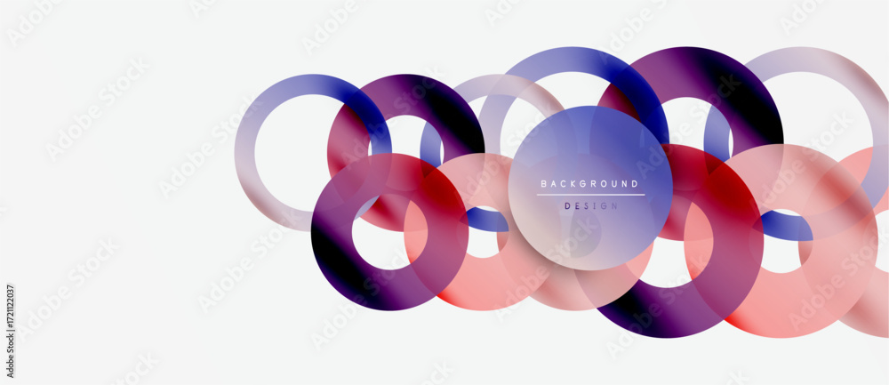 Aufkleber abstract circles overlap, creating vibrant color gradients. modern design element for backgrounds, b
